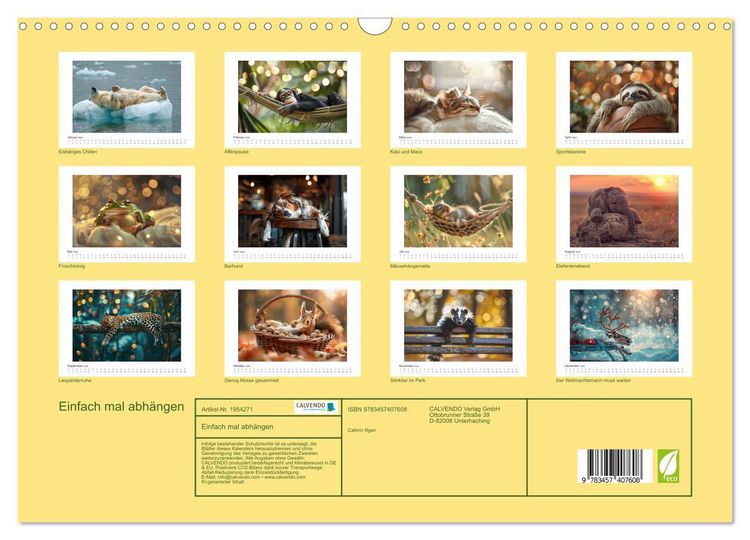 Produktbild: Einfach mal abh&auml;ngen (Wandkalender 2026 DIN A3 quer), CALVENDO Monatskalender