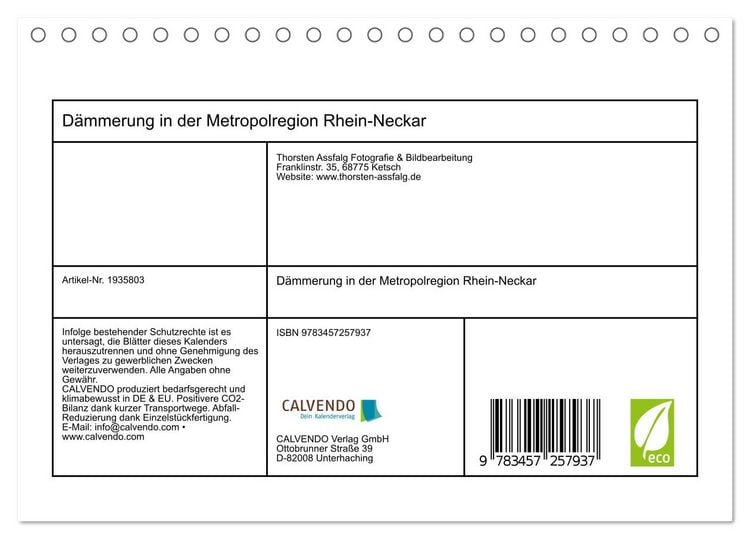 Produktbild: D&auml;mmerung in der Metropolregion Rhein-Neckar (Tischkalender 2026 DIN A5 quer), CALVENDO Monatskalender