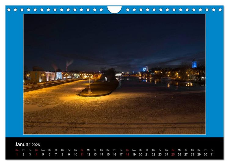 Produktbild: Schweinfurt bei Nacht verzaubernd und bunt (Wandkalender 2026 DIN A4 quer), CALVENDO Monatskalender