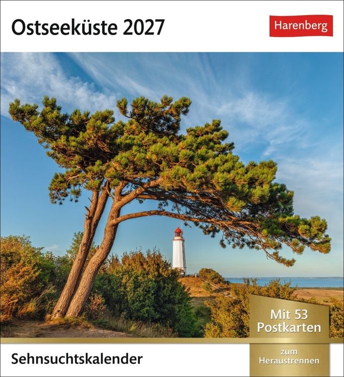 Produktbild: Ostseek&uuml;ste Sehnsuchtskalender 2027 - Wochenkalender mit 53 Postkarten