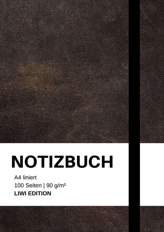 Produktbild: Notizbuch A4 liniert schwarz - 100 Seiten Soft Cover - Papier
