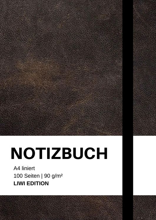 Produktbild: Notizbuch A4 liniert schwarz - 100 Seiten Soft Cover