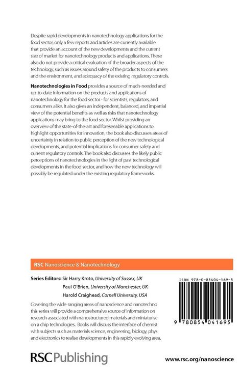 Produktbild: Nanotechnologies in Food