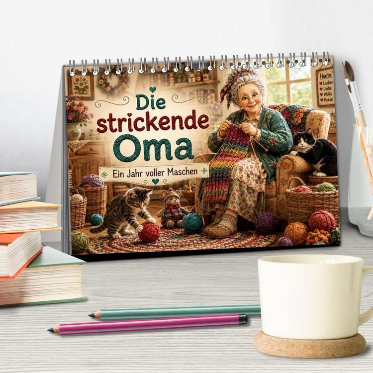 Produktbild: Die strickende Oma (Tischkalender 2027 DIN A5 quer), CALVENDO Monatskalender