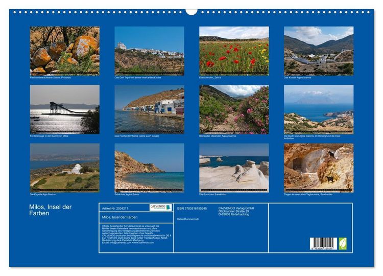 Produktbild: Milos, Insel der Farben (Wandkalender 2026 DIN A2 quer), CALVENDO Monatskalender