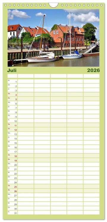 Produktbild: Familienplaner 2026 - Freiburg an der Elbe mit 5 Spalten (Wandkalender, 21 x 45 cm) CALVENDO