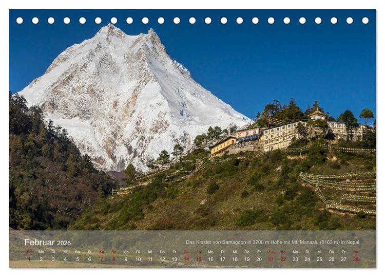 Produktbild: Buddhistische Kl&ouml;ster im Himalaya (Tischkalender 2026 DIN A5 quer), CALVENDO Monatskalender
