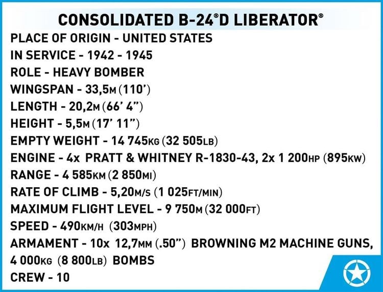 Produktbild: COBI Historical Collection 5739 - Consolidated B-24 Liberator, Bomber, Flugzeug, Klemmbausteine, Bausatz