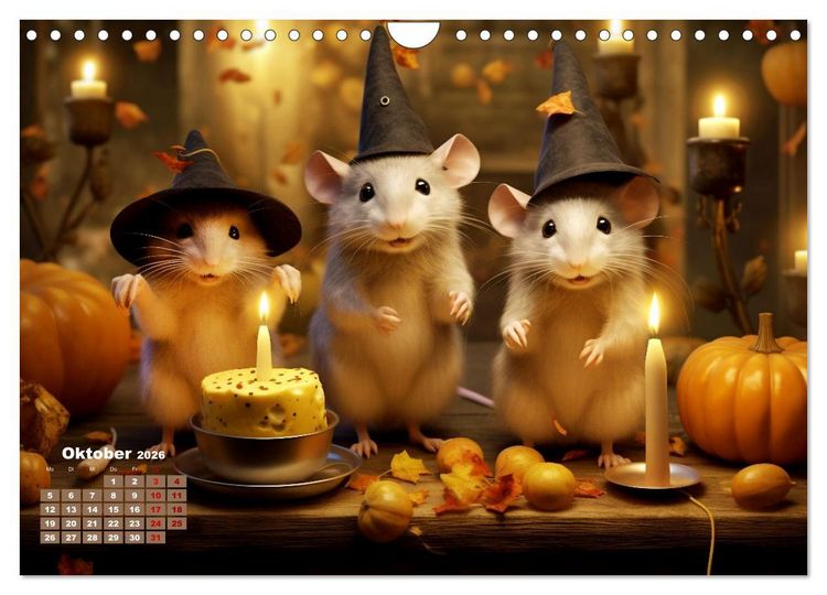 Produktbild: Ein Jahr im Leben von Familie Maus (Wandkalender 2026 DIN A4 quer), CALVENDO Monatskalender