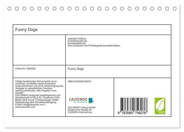 Produktbild: Funny Dogs (Tischkalender 2027 DIN A5 quer), CALVENDO Monatskalender