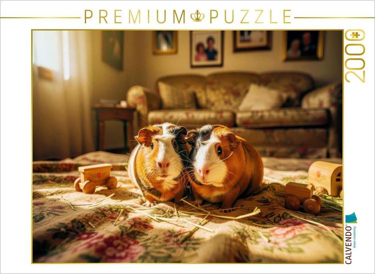 Produktbild: CALVENDO Puzzle Meerschweinchen Nostalgisch. | 2000 Teile Lege-Gr&ouml;&szlig;e 90x67cm Foto-Puzzle f&uuml;r gl&uuml;ckliche Stunden