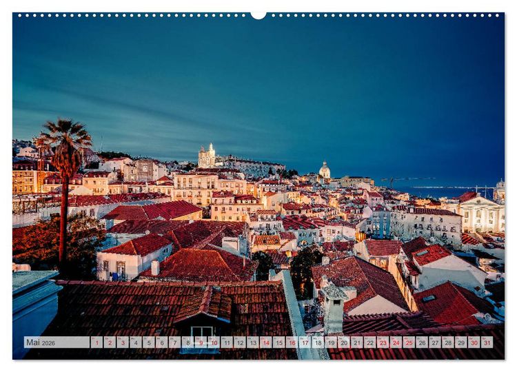 Produktbild: Lissabon Stadtansichten (hochwertiger Premium Wandkalender 2026 DIN A2 quer), Kunstdruck in Hochglanz