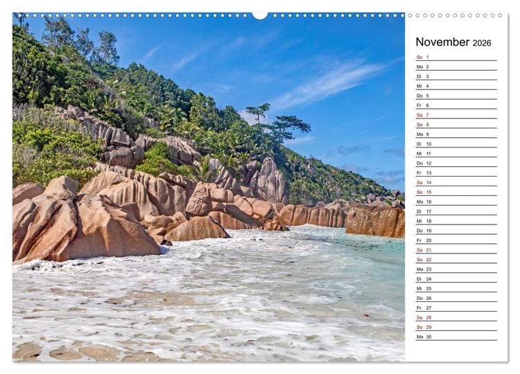 Produktbild: Seychellen: La Digue und Mah&eacute; - zwei Trauminseln (Wandkalender 2026 DIN A2 quer), CALVENDO Monatskalender