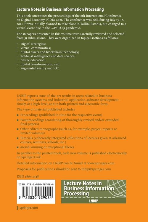 Produktbild: Digital Economy. Emerging Technologies and Business Innovation