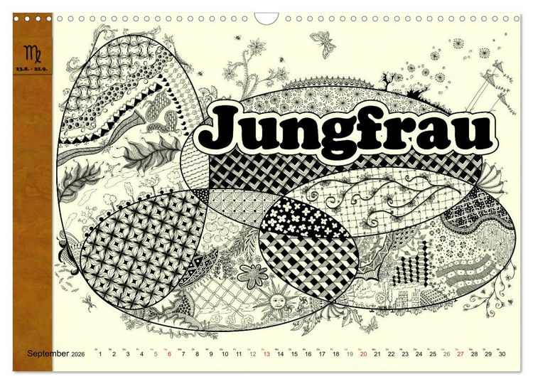 Produktbild: Tangle-Art, Sternzeichen mal anders (Wandkalender 2026 DIN A3 quer), CALVENDO Monatskalender