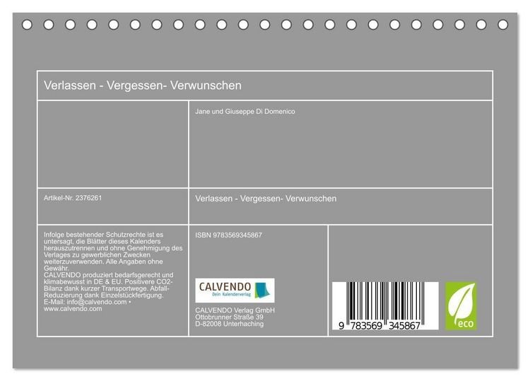 Produktbild: Verlassen - Vergessen- Verwunschen (Tischkalender 2027 DIN A5 quer), CALVENDO Monatskalender