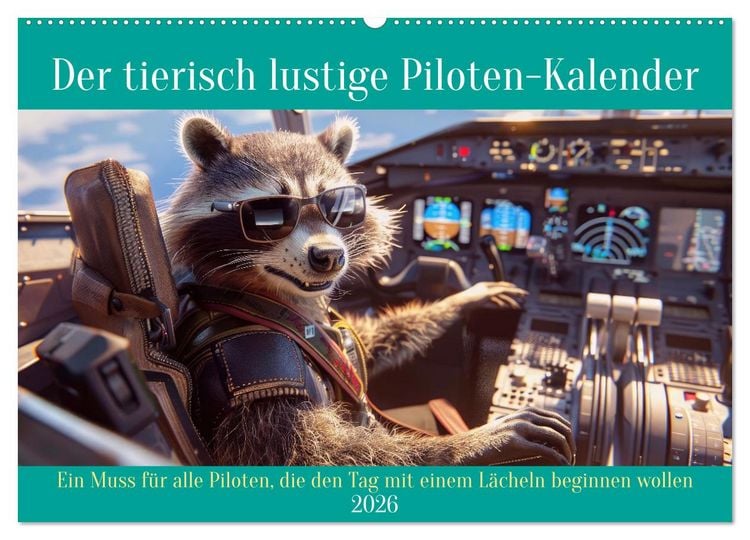 Produktbild: Der tierisch lustige Piloten-Kalender (Wandkalender 2026 DIN A2 quer), CALVENDO Monatskalender