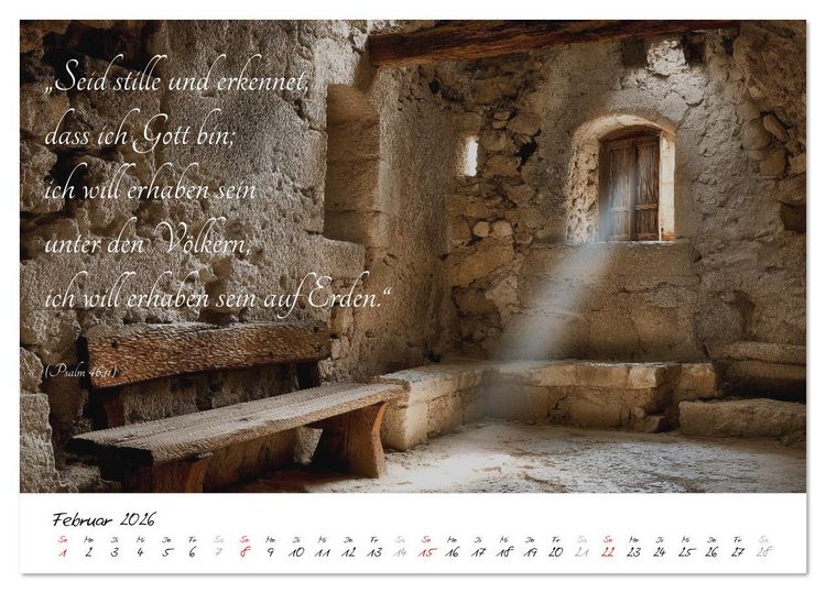 Produktbild: Christlicher Kalender mit Bibelzitaten und spirituellen Bildern (Tischkalender 2026 DIN A5 quer), CALVENDO Monatskalender