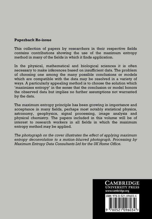 Produktbild: Maximum Entropy and Bayesian Methods in Applied Statistics