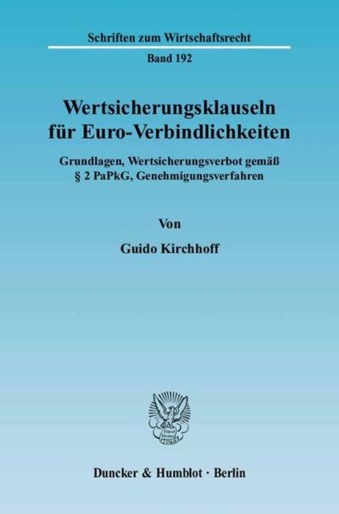 Produktbild: Wertsicherungsklauseln f&uuml;r Euro-Verbindlichkeiten.