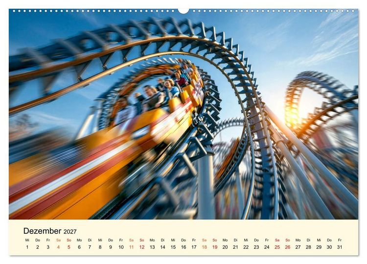 Produktbild: Achterbahn - High Tech, High Speed, High Thrill (Wandkalender 2027 DIN A2 quer), CALVENDO Monatskalender