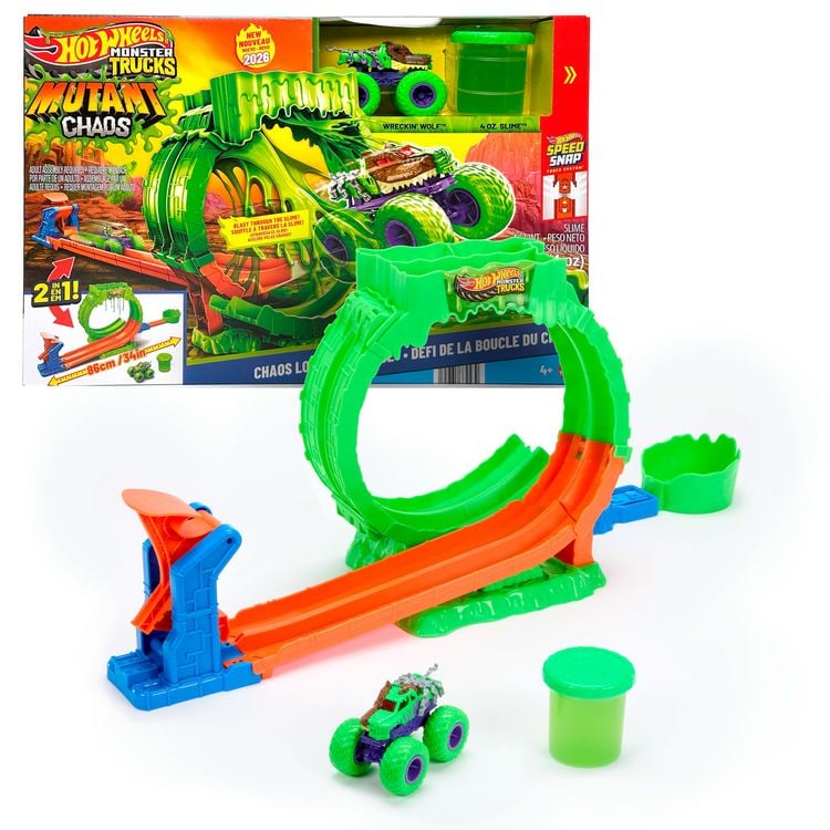 Produktbild: Hot Wheels Monster Trucks Mutant Chaos, Spielset Loop-Challenge mit Wreckin&rsquo; W