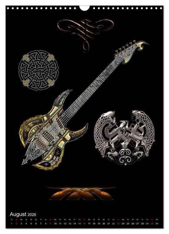 Produktbild: Heroische Gitarren (Wandkalender 2026 DIN A3 hoch), CALVENDO Monatskalender