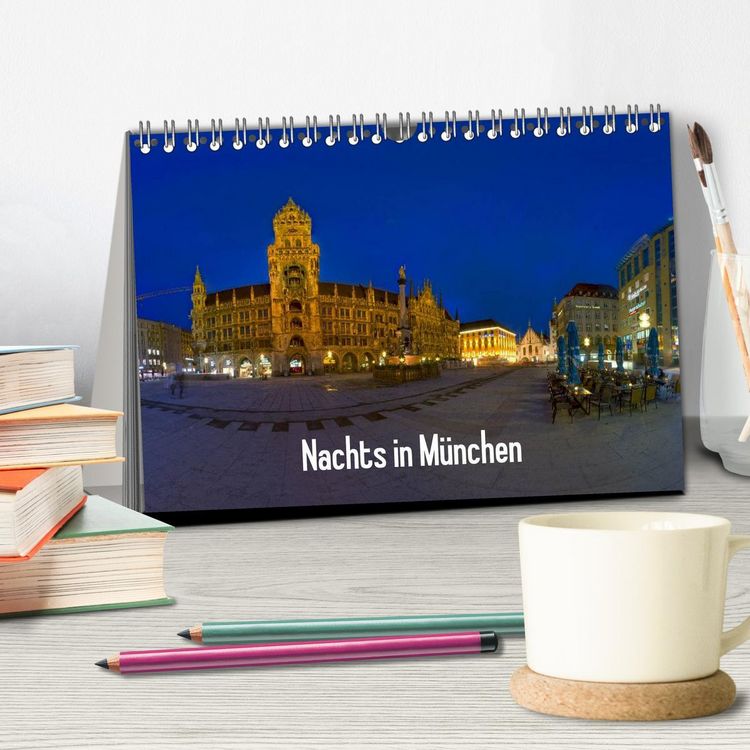 Produktbild: Nachts in M&uuml;nchen (Tischkalender 2026 DIN A5 quer), CALVENDO Monatskalender