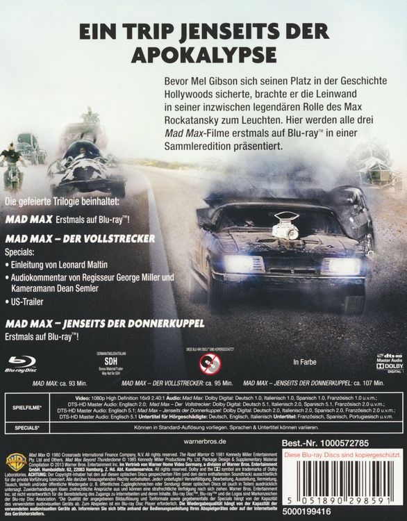 Produktbild: Mad Max 1-3 [3 BRs]
