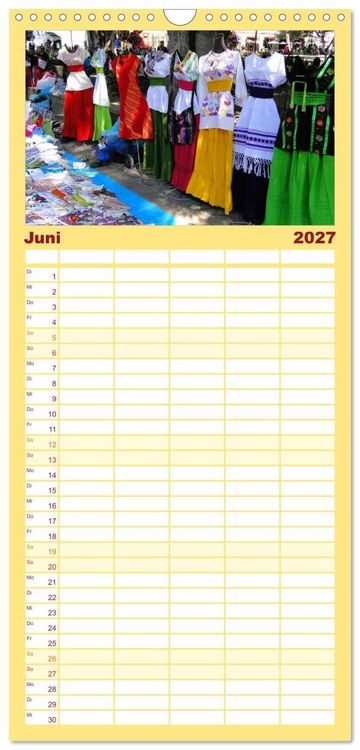 Produktbild: Familienplaner 2027 - Mexiko - Land der Farben mit 5 Spalten (Wandkalender, 21 x 45 cm) CALVENDO