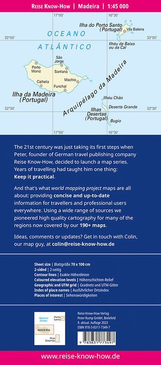 Produktbild: Reise Know-How Landkarte Madeira (1:45.000)