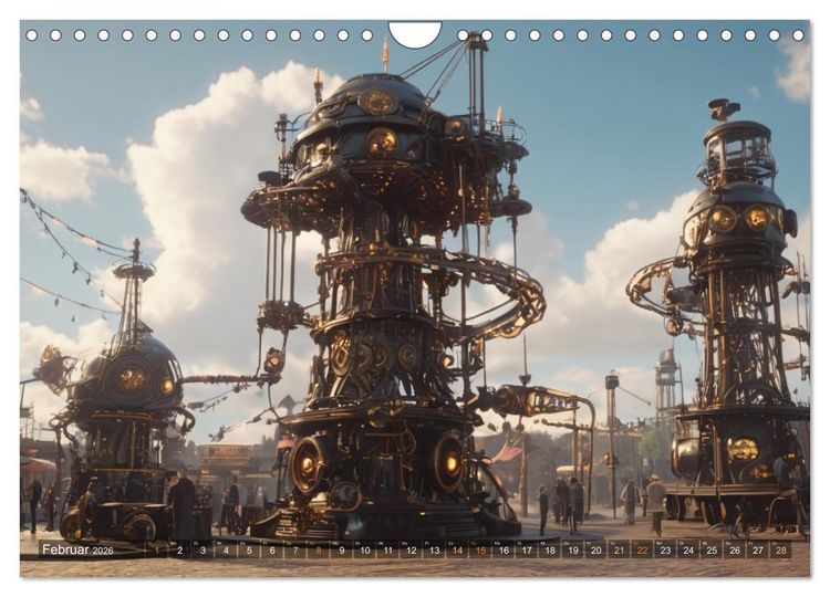 Produktbild: Steampunk Maschinen der Stra&szlig;e (Wandkalender 2026 DIN A4 quer), CALVENDO Monatskalender