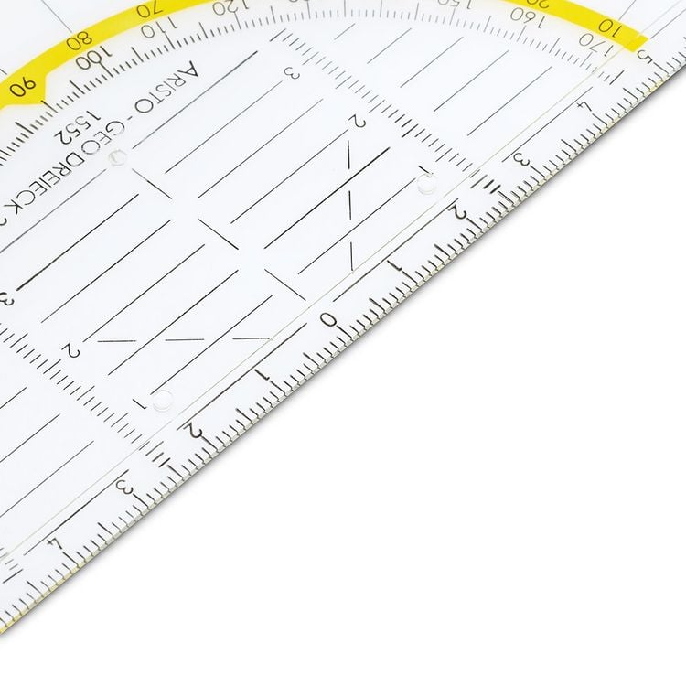 Produktbild: ARISTO Geodreieck 16 cm mit Facette und Tuschenoppen
