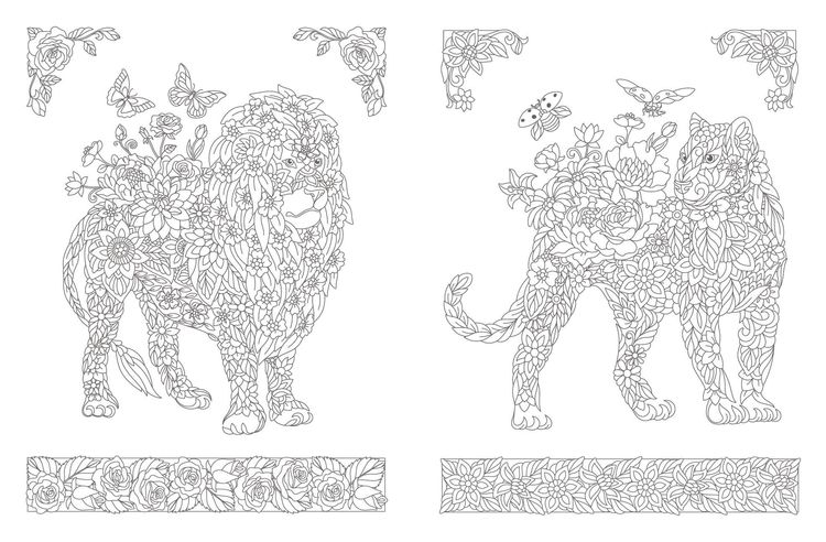 Produktbild: Inspiration Florale Tiere – 50 blumige Motive zum Ausmalen und Träumen