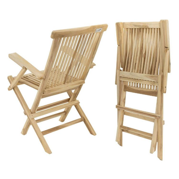 Produktbild: 4er Gartenstuhl Hochlehner Klappstuhl Holz Teak