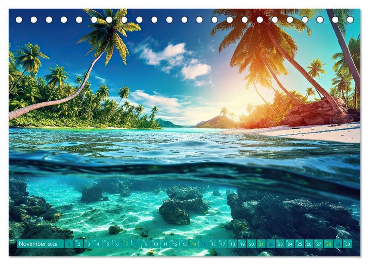 Produktbild: Sehnsucht Strandparadies (Tischkalender 2026 DIN A5 quer), CALVENDO Monatskalender