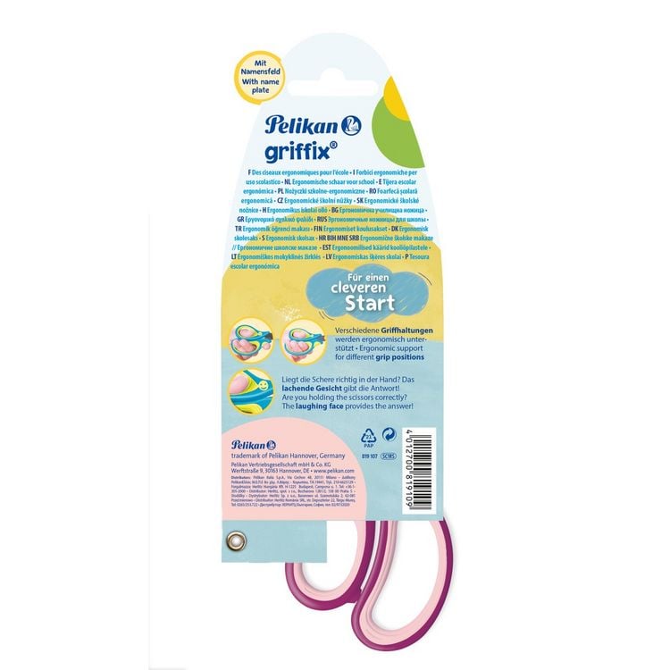 Produktbild: Pelikan Schere griffix&reg; Schulschere spitz f&uuml;r Rechtsh&auml;nder, SweetBerry
