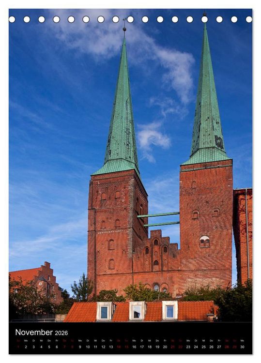 Produktbild: L&uuml;beck - Hansesch&ouml;nheit in Insellage (Tischkalender 2026 DIN A5 hoch), CALVENDO Monatskalender