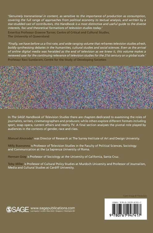 Produktbild: The SAGE Handbook of Television Studies