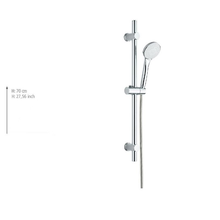 Produktbild: Brauseset Mod. Uno, chrom, Edelstahl, 70 cm L&auml;nge, f&uuml;r Durchlauferhitzer geeignet