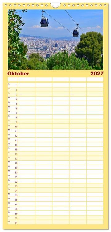 Produktbild: Familienplaner 2027 - BARCELONA - Metropole am Mittelmeer mit 5 Spalten (Wandkalender, 21 x 45 cm) CALVENDO