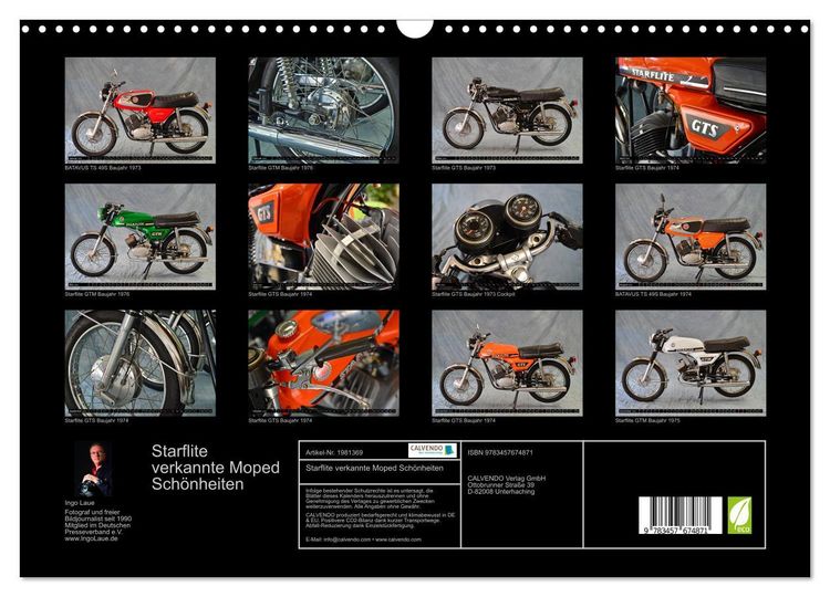 Produktbild: Starflite verkannte Moped Sch&ouml;nheiten (Wandkalender 2026 DIN A3 quer), CALVENDO Monatskalender