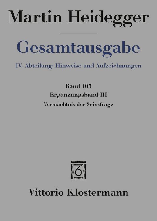 Produktbild: Verm&auml;chtnis der Seinsfrage
