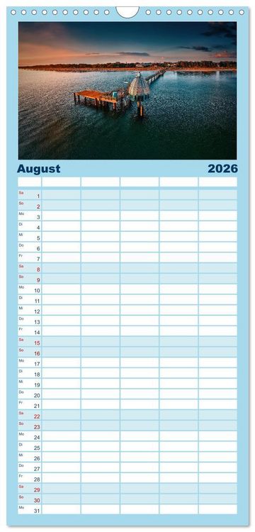 Produktbild: Familienplaner 2026 - Vorpommern im Fokus mit 5 Spalten (Wandkalender, 21 x 45 cm) CALVENDO