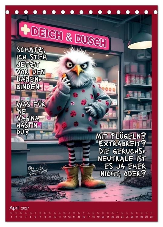 Produktbild: B&ouml;se M&ouml;wen - Moral ist ein Ger&uuml;cht (Tischkalender 2027 DIN A5 hoch), CALVENDO Monatskalender