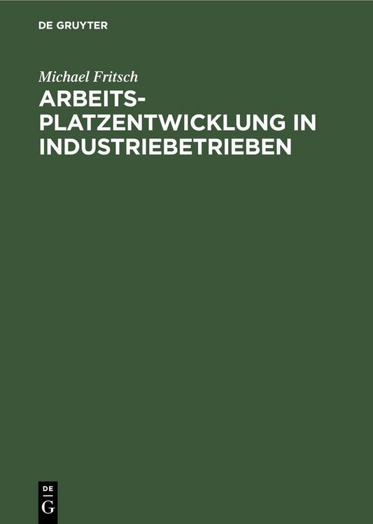 Produktbild: Arbeitsplatzentwicklung in Industriebetrieben