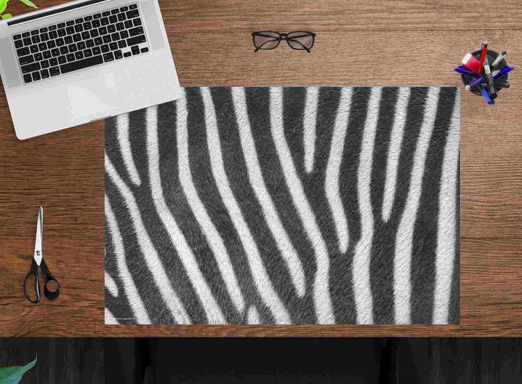 Produktbild: Cover-your-desk Schreibtischunterlage f&uuml;r Kinder und Erwachsene Zebra Muster, aus hochwertigem Vinyl , 60 x 40 cm
