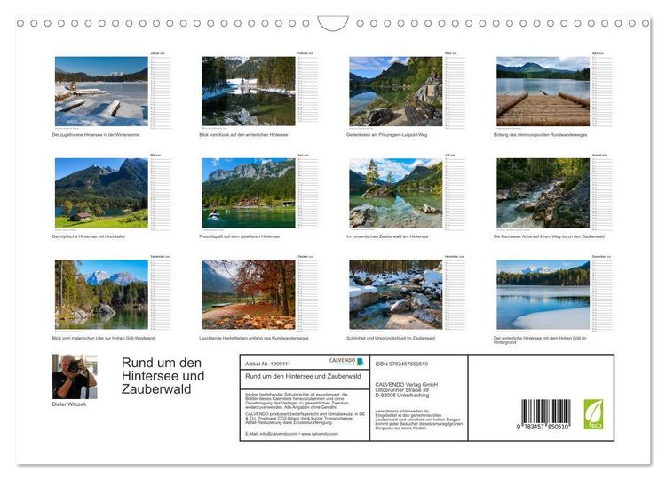 Produktbild: Rund um den Hintersee und Zauberwald (Wandkalender 2026 DIN A3 quer), CALVENDO Monatskalender