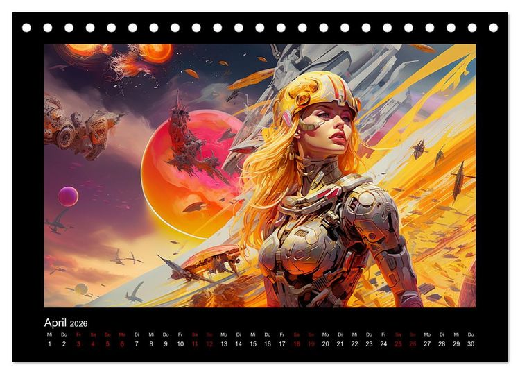 Produktbild: Amazonen im All (Tischkalender 2026 DIN A5 quer), CALVENDO Monatskalender