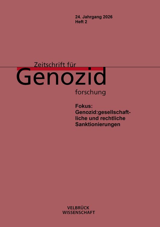 Produktbild: Zeitschrift f&uuml;r Genozidforschung, 24. Jahrgang 2026, Heft 2